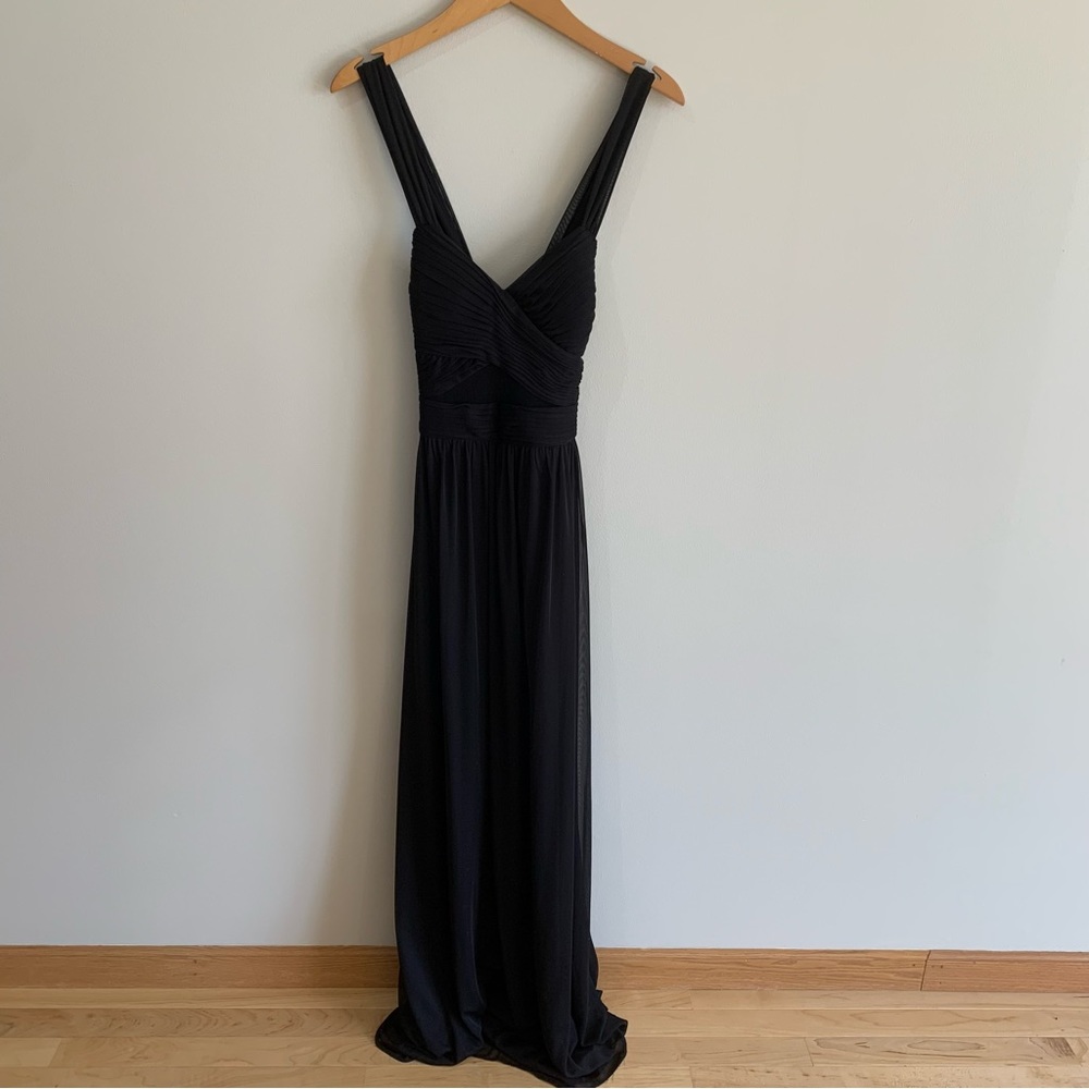 Betsy & Adam long black formal dress
